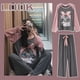 thumbnail image 4 of Conjunto de pijama con estampado de dibujos animados para mujer, ropa de dormir de manga larga con cuello redondo, estilo coreano, cómoda y elegante, suave y dulce, 4 of 4