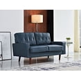 thumbnail image 2 of Uspridefurniture Acire 57.5" Faux Leather Cushion Back Loveseat, Blue, 2 of 5