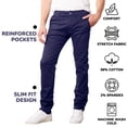 thumbnail image 5 of Mens Cotton Chino Pants Slim Fit Casual Stretch, 5 of 7