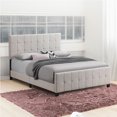 thumbnail image 6 of Grid Tufted Fabric Upholstered Queen Bed Beige - Saltoro Sherpi, 6 of 6