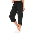 thumbnail image 3 of Shadoumai Women Capris with Pockets Loose Fit Casual Capri Pant Shorts Dressy Lightweight Ladies Baggy Cargo Pants for Hiking, 3 of 9
