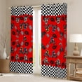 thumbnail image 2 of Feelyou Teens Red Dirt Bike Curtains Pack of 2 (42x84 Each), Motorcycle Extreme Sport Curtains Blackout, Black White Buffalo Bedroom Curtains, Black Out Curtains Decor, 2 of 6