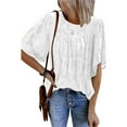 thumbnail image 1 of Camisa de media manga Jersey Flor Sonducket Blusa elegante para Mujer Blanco L, 1 of 5