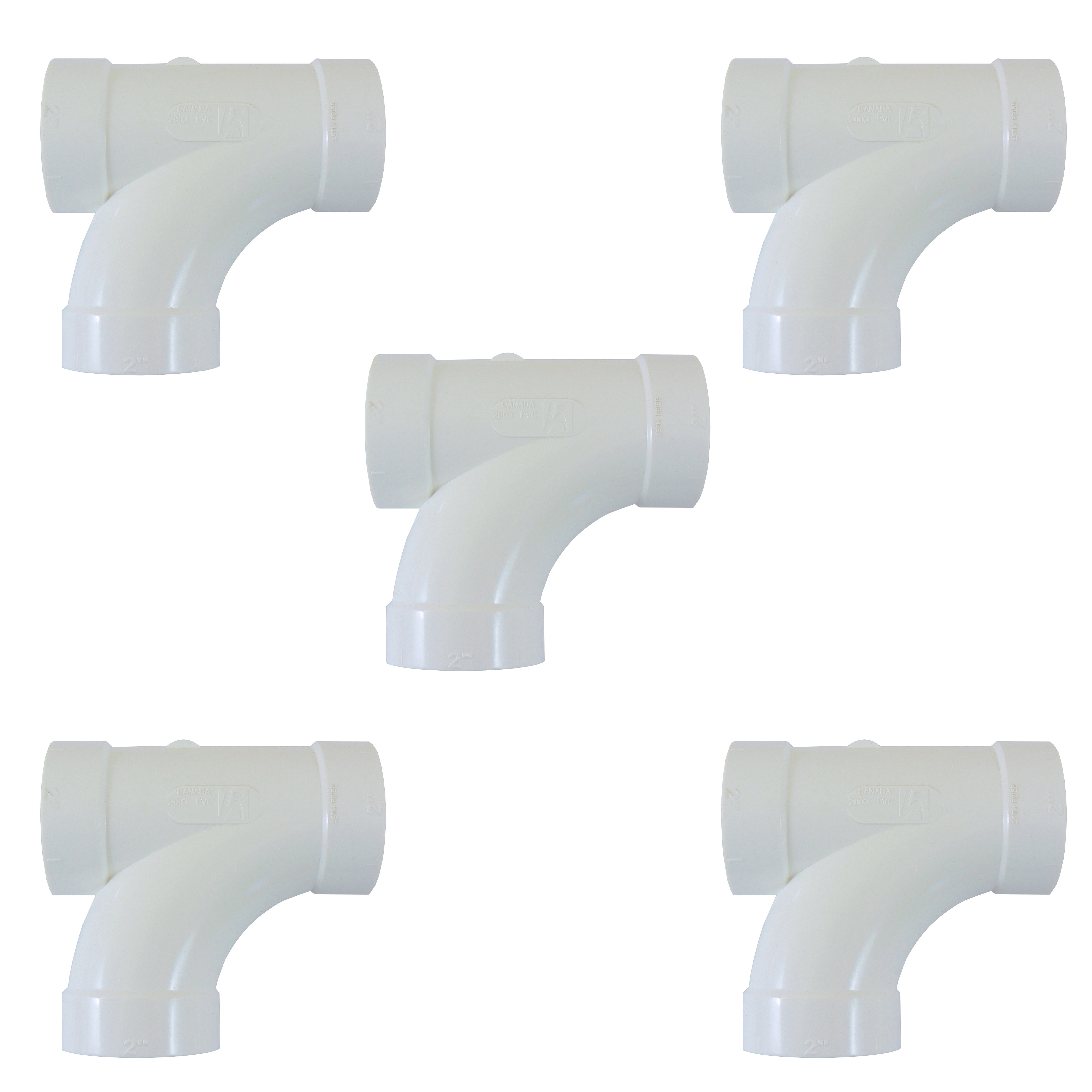 Central Vacuum 90 Degree Sweep "T" Built in Vacuum Pipe Fitting 90