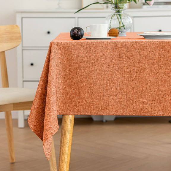 Xukmct Linen Tablecloth Waterproof Washable Table Cloths Decorative Table Cover for Dining Table, Party, 35" x 55"
