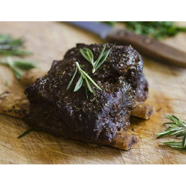 Bison Bone In Short Ribs AllNatural Bison Meat USDA Inspected 6 Pieces, Total 4.5 Pounds