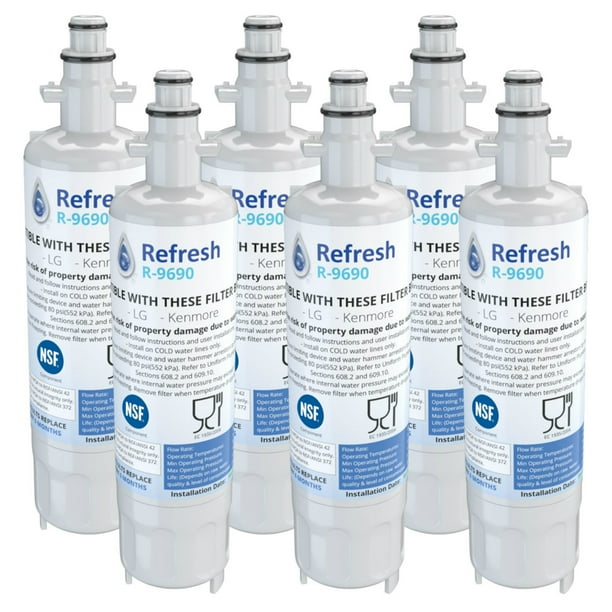Replacement For Lg Lmxs27626s Refrigerator Water Filter By Refresh 6 Pack Walmart Com Walmart Com