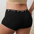 thumbnail image 4 of Luxalzxs Women's Boyshort Panties Knitting Cotton Love Printed Seamless Soft Stretchy Comfortable Boxer Briefs Tummy Control Ladies Underwear Panties, 4 of 7