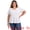 White, variant on Women's Plus Eyelet Embroidered Short Sleeve Blouse 1X Burgundy