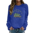 thumbnail image 1 of Chandails en Molleton de Noël pour Femmes Mode Loisirs Col Rond Manches Raglan Impression Lettres Sans Capuchon Pullovers, 1 of 4