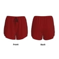 thumbnail image 5 of Lsque Maroon Printed Women's Running Shorts with Liner Pockets,Elastic Quick Dry Workout Athletic Gym Yoga Shorts,Womens High Waist Shorts-Large, 5 of 9