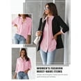 thumbnail image 6 of Nlife Women Striped Lapel Collar Long Sleeve Single Breasted Pocket Shirt, 6 of 7