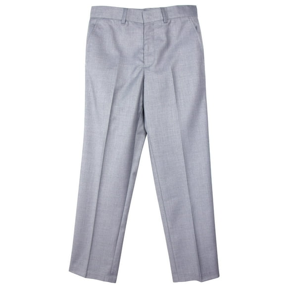 Spring Notion Boys' Flat Front Dress Pants 5 Light Grey