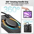 thumbnail image 5 of FJLBDE Case for iPad Air 13 Inch M3 2025/M2 2024 12.9 inch (3rd/4th Gen) with 360 Rotating Stand, Shoulder Strap, Heavy Duty Shockproof Cover, Black, 5 of 7