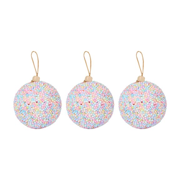 3 piezas de adornos de bolas de Navidad, bolas de Navidad, fondo, bolas colgantes de Navidad para ventana, chimenea, regalos de fiesta de aniversario Multicolor