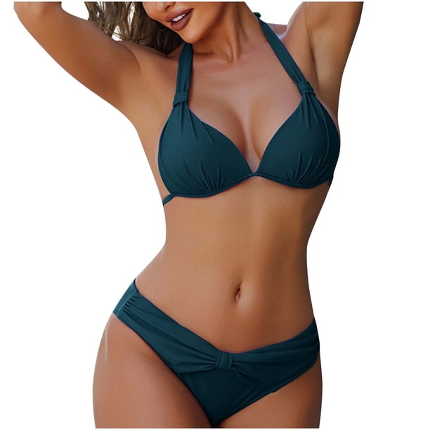 Traje de baño para mujer, estilo bikini de Europa y América, con efecto lavado, para mujer.