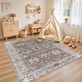 thumbnail image 6 of Uermei 5'x7' Washable Vintage Area Rug: Non-Slip Soft Floor Rug for Living Room Bedroom Dining Room Office Decor with Kid & Pet Friendly - Brown, 6 of 10