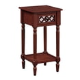 thumbnail image 2 of French Country Table d'Appoint de Luxe Khloe à un Tiroir avec Tablette en Bois d'Acajou, 2 of 8