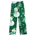 thumbnail image 4 of asdoklhq Flannel Pajamas for Women Ladies' Christmas Printed Top Pants Pajama Set Long Sleeved Lapel Set Multicolor 3X, 4 of 5