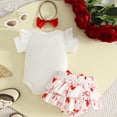 thumbnail image 6 of mgoYE Newborn Baby Girl Clothes Infant Ruffles Romper Shorts Set 3 6 9 12 18 Month Floral Summer Outfits Cute Baby Clothes Girl Size 6-9 Months, 6 of 6