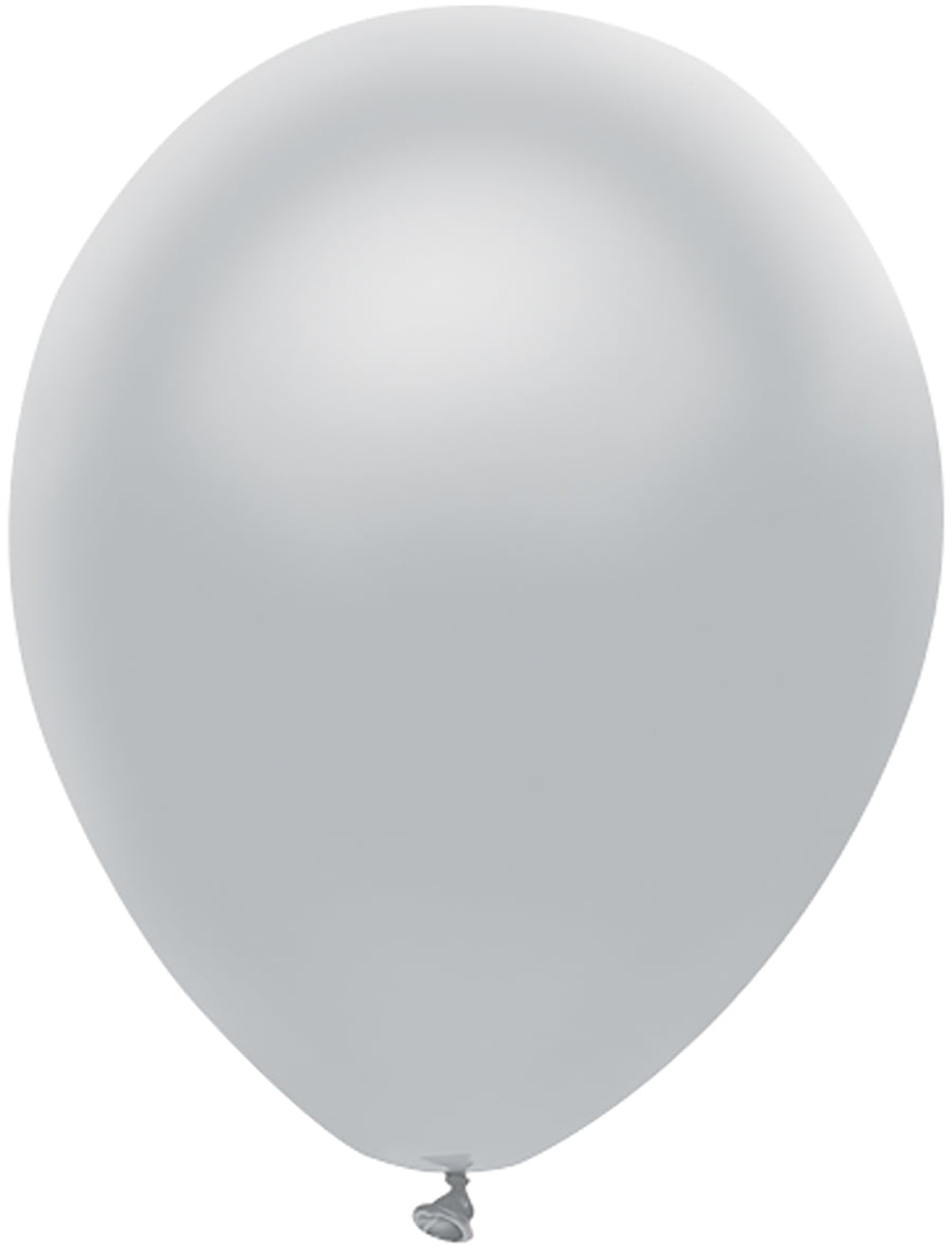 Way to Celebrate Latex Balloons 12" Silver Wedding Decor, 10 Count Bag