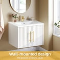 thumbnail image 3 of DWVO 23 Inch Bathroom Vanity with Sink, Wall Mounted Bathroom Sink Storge Cabinet with Drain, White, 3 of 7