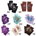 thumbnail image 3 of Women Winter Crochet Knitted Fingerless Gloves Sweet Colorful Floral Bee Embroidery Thumbhole Texting Mittens Arm Warmer, 3 of 21