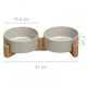 thumbnail image 2 of Cuenco de cerámica para perros y gatos con soporte de madera, juego de agua y comida ponderada esmaltada antideslizante para gatos y perros pequeños, 2 of 5