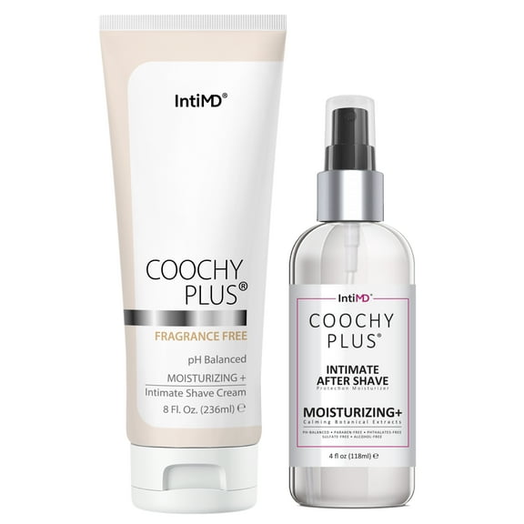 Coochy Plus Shaving Kit - FRAGRANCE FREE Shave Cream 8 oz & After Shave Protection Mist 4 oz