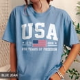 thumbnail image 3 of USA 250 Years of Freedom Patriotic 4th of July T-Shirt, 1776-2026 American Flag Vintage Graphic Tee, Unisex Heavyweight Cotton Shirt, 3 of 7