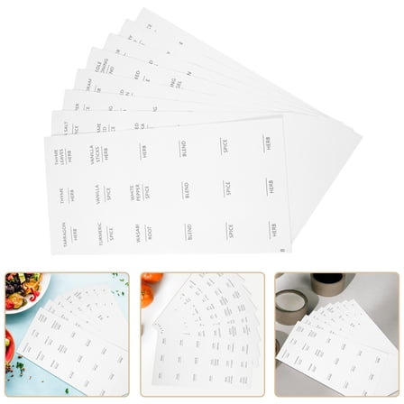 OATIPHO Spice Labels Circle White Adhesive 8 Sheets