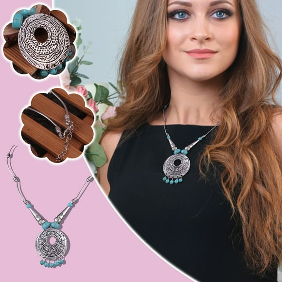 FcBaudy Necklace for Women, Jewelry for Women, Women's Jewelry Ethnic Sunflower Turquoise Necklace Jewelry Jewelry Ladies And Girls Exquisite Gifts necklace necklace