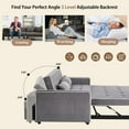 thumbnail image 2 of Pull Out Couch Bed, Adjustable Backrest Sofa with Side Pocket and Phone Holder, Velvet, 2 of 7