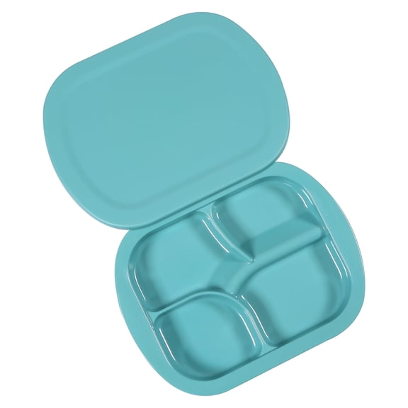 Ehucon Adaptive Utensils Weighted Scoop 4-Compartment Plates With Lid, Extra Wall Spill-proof