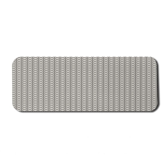 Abstract Computer Mouse Pad, Simplistic Illustration of Intricate Circles Contemporary Design, Rectangle Non-Slip Rubber Mousepad Large, 31" x 12" Gaming Size, Eggshell Charcoal Grey, by Ambesonne