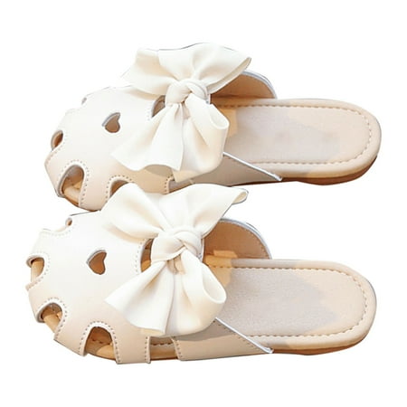 

DVKOVI Toddler Little Child Spring Summer Closed Toe Shoes Casual Bowknot Hole Slipper Outdoor Beach Sandal Soft Sole Big Kids Girl Slippers
