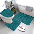 Bathroom Rugs Sets 3 Piece Math Print green ruler Absorbent Non Slip