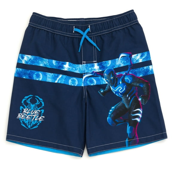 DC Comics Blue Beetle Little Boys UPF 50  Swim Trunks Bathing Suit Stripes 7
