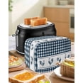 thumbnail image 4 of Farmhouse Blue Plaid Toaster Cover 4 Slice, Large Kitchen Appliance Covers, Vintage Country Cock Checkered Toaster Oven Cover with Loop, Bread Machine Cover Polyester Dust Cover Protection, 4 of 4