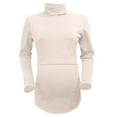 thumbnail image 7 of felwors Shirts for Women Cotton Turtleneck Breastfeeding Tees Long Sleeve Maternity Top Comfort Pregnancy Blouse 2025 Beige, S, 7 of 7