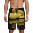 thumbnail image 1 of Balery Yellow White-Lipped Pit Viper Pantalones cortos de pijama de punto de algodón para hombre con cinturilla y bolsillos-4X-Large, 1 of 6