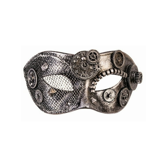 Halloween Steampunk Masks with Gears Silver