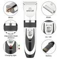 thumbnail image 4 of Oneisall P2 Low Noise Dog Grooming Kit, Rechargeable Cordless Dog Clippers for Grooming, Dog Grooming Clippers with 6 Guard Combs & 1 Steel Comb, Shaver Hair Clippers Set for Dogs Cats Pets - White, 4 of 8