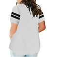 thumbnail image 4 of Oplxuo Womens Plus Size T Shirts Striped Short Sleeve V Neck Tops Summer Casual Tshirts Loose Fit Blouses, 4 of 5