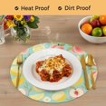 thumbnail image 4 of Summer Fruit Round 15 Inch Placemats Set of 8, Spring Botanical Lemon Peach Green HeatResistant Non Slip Place Mats for Dining Table, Wipeable Braided Kitchen Table Mats for Housewarming, 4 of 9