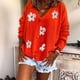 thumbnail image 2 of Moda Mujer Botones Manga Larga Casual Floral Abrigo Cárdigan Suéter Odeerbi ODB-6, 2 of 7