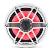 JL Audio M6-770X-S-GwGw-i 7.7-inch Marine Coaxial Speakers with Transflective™ LED Lighting, Gloss White