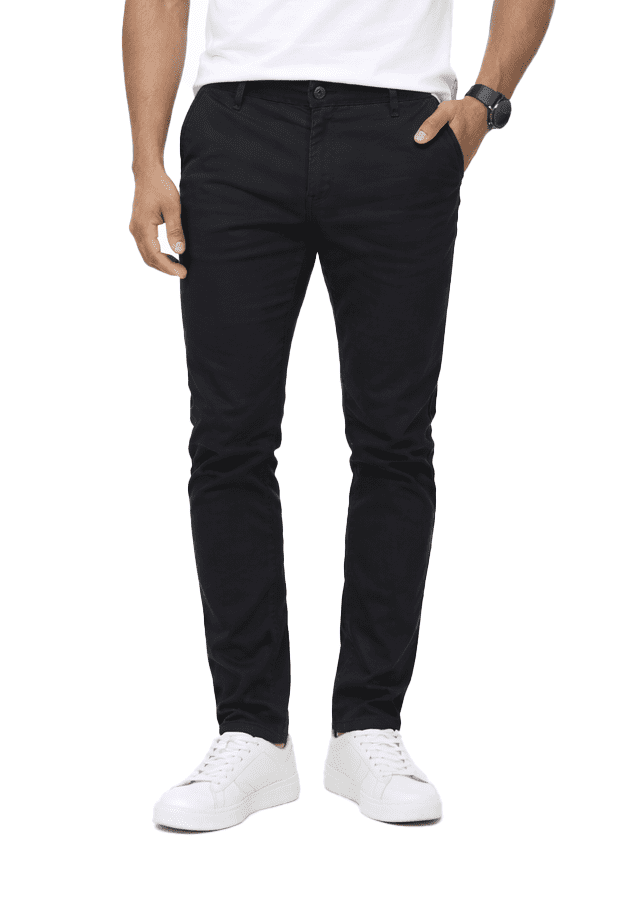 38 x 32 in. Mens Super Stretch Slim Pants, Black - Pack of 24