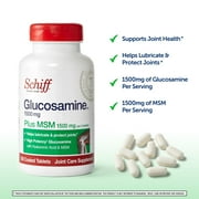 Schiff Glucosamine 1500mg (per serving) Plus MSM Tablets (150 count), To Help Support Joint Mobility and Flexibility With Extra Cartilage Support*