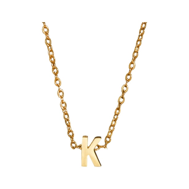 Un collar de oro con las iniciales de un nombre femenino de moda es un regalo para adolescentes femeninas